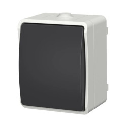 Łącznik pojedynczy uniwersalny natynkowy Aqua Plus IP54 szaro grafitowy 40110