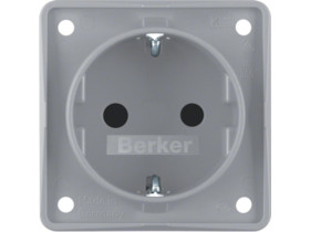 Integro Flow Gniazdo schuko z podwyższona ochroną styków szary mat 947792506 HAGER