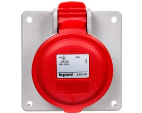 Gniazdo tablicowe 16A 4P 400V czerwone IP44 P17 TEMPRA PRO 555188