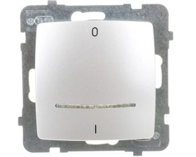 KARO Łącznik podwójny z podświetleniem srebrny perłowy ŁP-11SS/m/43