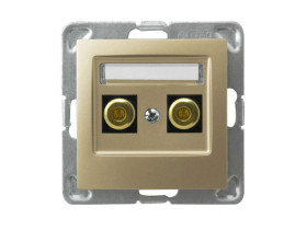 IMPRESJA Gniazdo głośnikowe pojedyncze złoty metalik GGN-1Y/m/28 OSPEL