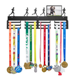 Wieszak metalowy na medale 60cm biegacze z ramką