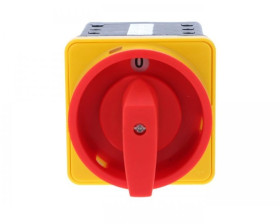 Łącznik krzywkowy 80A rozłącznik 1-0-2 3 - biegunowy mocowany do pulpitu czoło zamykane żółto-czerwone SK80-3.8380\P08