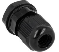 DLAWNICA.06C Dławnica do kabli o średnicy 3...6mm z tworzywa (gwint PG7) + nakrętka - czarna