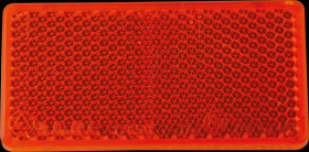 Pendant - reflector, angular, red, set of 2