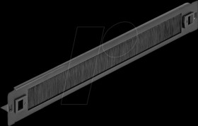66552 19" brush strip, 1U, black