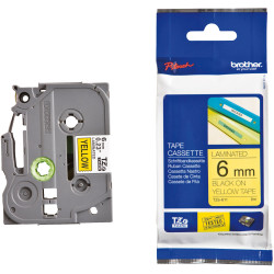 Brother TZe611 Black on Yellow Label Tape 6mm