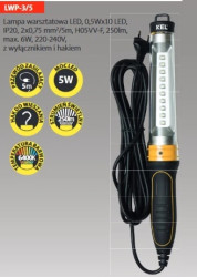 Oprawa przenośna warsztatowa LED 6W 250lm z hakiem LWP-3/5