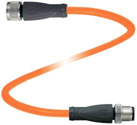 Pepperl+Fuchs 70128170-100005 Złącze konfekcjonowane czujnika/aktuatora V1-G-OR0,6M-PUR-A1-V1-G, piny: 4, 4, 0.6 m, 1 sz