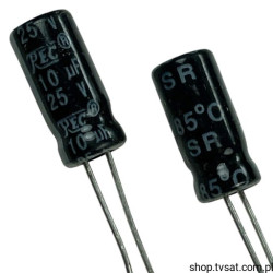 10UF-25V-SR 10uF 25V R=2.54mm Ser. SR Electrolytic R2.54 TREC