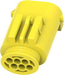 Plug, unequipped, 6 pole, straight, 2 rows, yellow, 7-967587-3