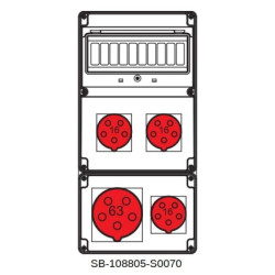 Rozdzielnica 1x5x63A 3x5x16A INA=32A IP54 SB-108805-S0070-54