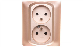 Sistena Life Gniazdo Podwójne Z/U 16A Ip20 Z Przesłonami Titan 771438