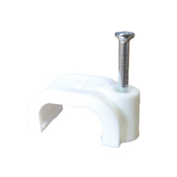 Uchwyt kablowy z gwoździem FLOP-6/4 płaski wbijany YDYp 2x1 (100szt.) biały 27.64 ELEKTRO-PLAST