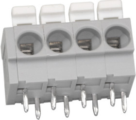PCB terminal, 4 pole, pitch 5 mm, AWG 20-12, 24 A, push-in cage clamp, gray, 804-104