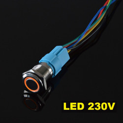 Przełącznik hermetyczny 250V 3A monostabilny 16 mm ( żółty )