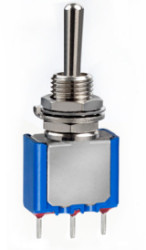 Toggle switch, metal, 1 pole, latching, On-Off-On, 4 A/30 VDC, silver-plated, 5239AKB