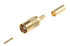 Złącze koncentryczne Montaż na kablu Męski 50Ω typ złącza Złącze SMB 0 to 4GHz Połączenie zagniatane typ kabla RG174,