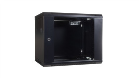 Szafa Wisząca Jednosekcyjna 19 Cali 9U 501/600/450Mm Drzwi Szklane Czarna...