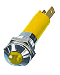 Lampka kontrolna do montażu panelowego 12V, Żółta 8mm LED Chrom CML Innovative Technologies