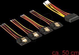 60158 cable SATA 15 Pin male &gt; 4x SATA 15 PIN female, 50 cm