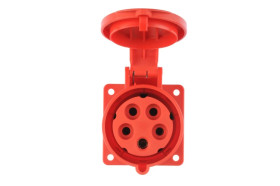 Gniazdo tablicowe 32A 5P 400V /75x75/ czerwone IP44 TWIST 325-6f7