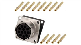 Rt001412snh-K Złącze Okrągłe Gniazdo Kołnierz (4 Otwory),Na Panel 12Pin