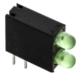 Wskaźnik LED do druku 2-diodowy kolor diod Zielony 60° 2,8 V Dialight