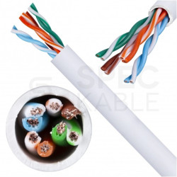 Kabel sieciowy U/UTP kat.6 skrętka 4x2x0,58mm wewnętrzny PVC szary linka Telegärtner