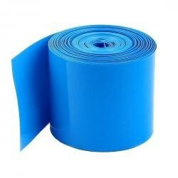50mm Heat-shrinkable Foil - PVC Sleeve - Blue - fits 2x 18650 Battery