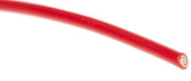 Przewód do urządzeń PTFE PTFE Czerwony, 100m 0,6 mm² 19/0,2 mm, 600 V, -75→ +200 C., Ø 1.6mm, RS PRO BS3G210