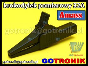 Krokodylek pomiarowy 32A | czarny