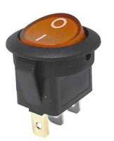 MK1030Y12 Przełącznik kołyskowy, okrągły, podświetlany: włącz - wyłącz (SPST), średnica 21 mm, żółty 20A/12VDC