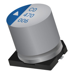 Aluminiowy kondensator elektrolityczny 220μF 25V dc SMD KYOCERA AVX roztaw: 3.2mm 8.3 x 8.3mm