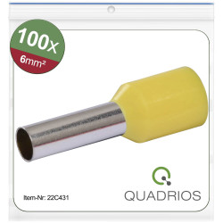 Quadrios 22C431 Ferrule 6 mm&#xB2; 1 Set Yellow Part Insulated DIN Colour Code