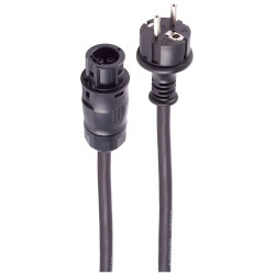 Power cord, Europe, plug type E + F, straight on BC01 socket, straight, H07RN-F3x1.5mm², black, 5 m, BS02-40055