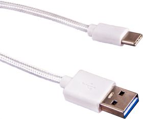 Kabel USB 3.0 TYP C 1M oplot biaĹy