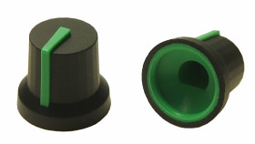 Pokrętło potencjometru oś: 6mm średnica: 16.2mm Kształt D Guma Czarny RS PRO