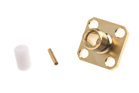 Złącze koncentryczne Montaż na kołnierzu Żeński 50Ω typ złącza Złącze SMA 0 → 12.4GHz Lutowane typ kabla RG402