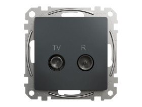 SEDNA DESIGN & ELEMENTS Gniazdo R/TV przelotowe (7dB) czarny antracyt SDD114474R SCHNEIDER ELECTRIC