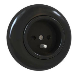 Premiumlux RETROLINE Gniazdo z uziemieniem z ramką czarne