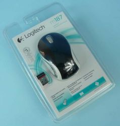 MYSZ LOGITECH M-187 MINI NANO BEZP.B&amp;W