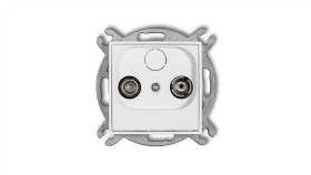 Icon Mechanizm Gniazda Abonenckiego Rtv Przelotowego 12Db Biały Ig12p