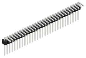 Pin header, 30 pole, pitch 1.27 mm, angled, black, 10061042