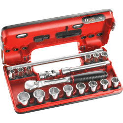 Facom JL.DBOX1 3/8&#x27;&#x27; Square Drive Metric 6Pt Socket Set &#x2B; Detection Box
