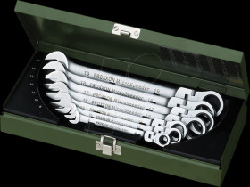 23068 Open-end ring ratchet spanner set, 8 - 19 AF, 10-piece, MicroSpe