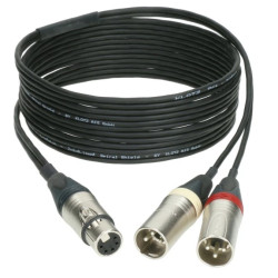 KLOTZ Kabel mikrofonowy przedłużacz STEREO XLR 5-pin (gniazdo) / 2x XLR 3-pin (wtyk) za złączach Neutrik 5m