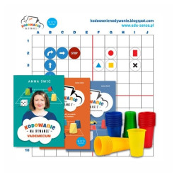 Duży zestaw z dwustronną matą do kodowania, krążkami, książkami do robota Ozobot + organizer i stojaczki