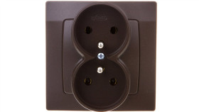 Karo Gniazdo Podwójne Z/U Czekoladowy Metalik Gp-2Sz/40