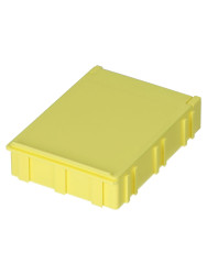 Skrzynka z przegródkami l. przedziałów: 1 szerokość: 63mm wysokość: 21mm głębokość: 85.3mm SB Żółty